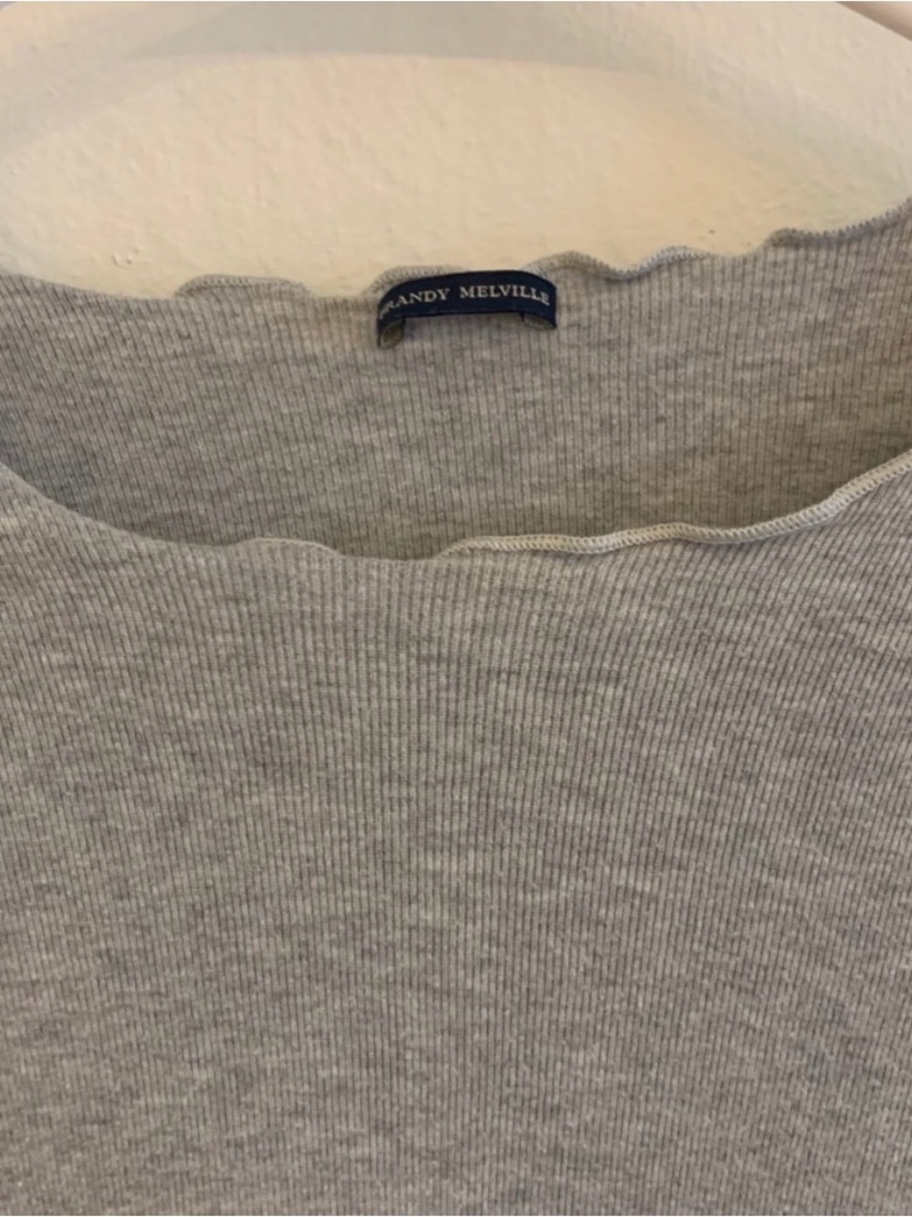 Brandy Melville Wynn Gray Long Sleeve Crop Top - Picture 4 of 4